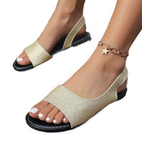 Sandals Women 2025 Summer New Round Toe Side Buckle Belt Wearing Large-Size