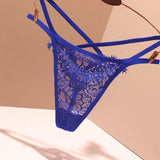 Sexy Embroidery Cross-Band Incognito Thin Lace Tone Transparent Low-Rise Hollow