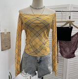 Shooting Two Sets Of Sexy Shoulder Single-Layer Thin Mesh Yarn Short T-Shirt + Inner Brat With Chest Pads To Wipe The Chest Vest