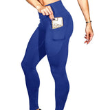 Yoga Pants Solid Color Body-Building Exercise Running Fitness Training Tights Leggings For