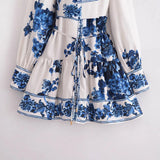 New Waist Tie Positioning Temperament Long-Sleeved Dress