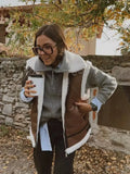 New Women's Fur All-In-One Velvet Splicing Cotton Vest Vest Vest Coat Women's Top