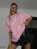 Summer New Long Tud Short-Sleeved T-Shirt Women's Leisure Loose Cotton Tops In