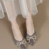 Wind Tip Fine Heel Single Shoes Women's Top Half Slippers Women's Summer Wear 2025 New Water Drill Cool