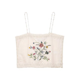 Women's Explosive Knitted Embroidered Small Color Daisy Sling + Shorts