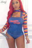 Halloween Costumes for Women Scary Nightmare Killer Doll Wanna Play Movie Character Bodysuit Chucky Doll Costume