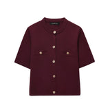 Spring 2025 New Women's Short-Sleeved Simple Fashion Knitted Jacket Skirt 1822025