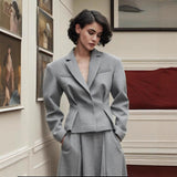 Women's Clothing 2025 Spring Fashion Waist Suit A-Word Long Half-Dress Temperament Two