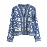 Women's New Embroidered Long-Sleeved Shirt