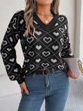 Shooting 2025 Autumn And Winter Sweet Love Lantern Sleeve Sweater Women's