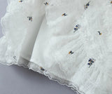 White Embroidery Flower Corset Style Cami Mini Dress- Outfit