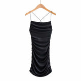 Sales Of 100,000] Suspension Dress Woman 2025 Summer Sexy Hot Girl Sleeveless Wrinkles Ass Short