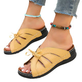 Bow Flat Bottom Slope And Slippers 2025 New Solid Color Rocking Line Hollow Fish Mouth