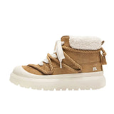 Shoes Retro Yellow Boots Winter Plus Velvet Warm Height Solid Color Short Barrel Snow Boots Men And Women The Same Martin
