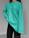 Spring Autumn New Pure Cotton Long-Sleeved T-Shirt Women Hand-Wearing Loose Blouse Hot