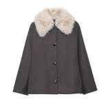New Fashion Temperament Woman Made Fur Effect Necking Jacket