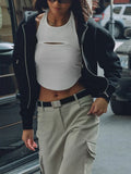 Summer Street Sports Sleeveless Vest Hottie Sexy Sleeveless Outside Wear Temperament Bottom