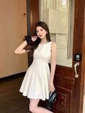 Xixi 13 Lines 2025 Summer New Elegant Temperament Thousands Of Gold Wind High Waist Thin Joint Dress