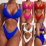 2025 New Sexy Hanging Neck Strap Split Swimsuit High-Lumbar Bareback