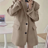 Zingj Spring And Autumn Khaki Small Suit Jacket Female Korean Version British Wind Web Celebrity Design Sense Suit Women's