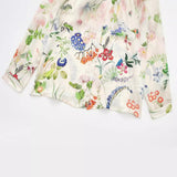 Spring Floral Printed Satin Loose Shirt