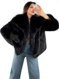 Imitation Fur Jacket Lady Loose Long-Sleeved Coat Toka Fox Hair In Autumn/Winter