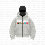 Trendy Pop Double Hat Design Hoodie Autumn And Winter New Men's And Women's Loose Y2K