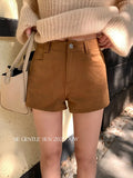 Xixi 13 Line 2025 Autumn White Standard Commute High Waist Thin Temperament Shorts Broad Leg Pants Women