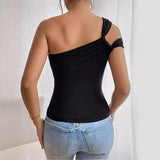 Zingj Women's Wear 2024 Fashion Sexy Off The Shoulder Waist Female Jacket Small Vest Senior Sense Temperament Pure Color