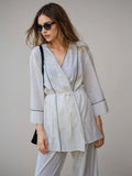 Women's 2025 Summer Cocksuit Collidered Coat + Casual Pants Set Women's