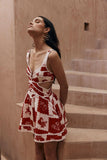 Dress Fashion Sling Positioning Print Three-Dimensional Lace