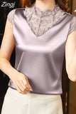 Womens Tops Satin Shirts and Blouses Fashion Elegant Woman Blouses Floral Hollow Out Vintage Blouse Silk Clothes for
