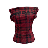Lattice One-Word T-Shirt T-Shirt Irregularly Printed Sleeveless Top
