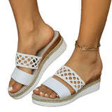 And Slippers Women's New Large Size 43 Rope Bottom Thick Bottom Fish Mouth Sandals