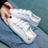 Children 2025 New Casual Shoes Fashion Women's Shoes Students Breathable Magic Sticker Small White Shoes Spring And Autumn Flat Plate