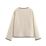Women's Fashion Set Edge With Thin Velvet Casual Coat Women's Top