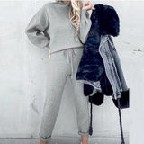 Autumn And Winter Hot Sale High-Necked Long Sleeve Grab Velvet Fashion Casual Jacket Set