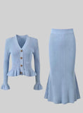 2025 New Small Fragrant Wind Lotus Leaf Side V-Necked Ass Small Fishtail Dress