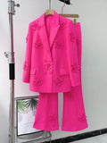 Fashion High-End Small Suit 2025 New Temperament Three-Dimensional Flowers Long-Sleeved Loose Suit Coat Female