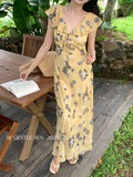 Xixi 2025 Summer New Temperament High-Waisted Dress With Joint Dress Print Pure Desire Holiday Dress Women