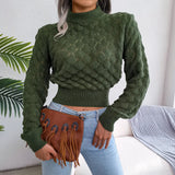 Wind Shooting 2025 Autumn And Winter Three-Dimensional Rhumus Long-Sleeved Umbilical Knitted Sweater Women's