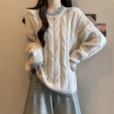 Wind Milk Jasmine Knitted Sweater Soft Sweater Women's Winter New Large-Size Fat Long