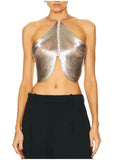 Wind Top 2025 Autumn And Winter New Out-To-Shoulder Fish Bone Slings Irregular Essohu Hanging Neck Vest