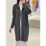 Folded Women's Line Dress Women Seven-Sleeved Small V-Neck Fashion Simple Temperament Commuting Long