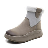 Velvet Snow Boots Winter Thick Cotton Boots Girl Retro Color Layer Kraft High Help Short Boots Plus