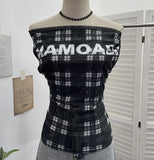 Lattice One-Word T-Shirt T-Shirt Irregularly Printed Sleeveless Top