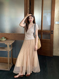 Xixi 2025 Summer New Temperament Apparent Thin High-Rise Half-Dressed Dress Dress