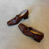 With A Foot Deep Mouth Small Leather Shoes Women 2025 New Retro Wind Side Simple Coarse Soft Leather Single