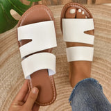Summer New Font Slippers Women's Casual Sandals Flat Bottom Large Beach