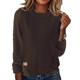 Sheintemu Autumn And Winter Round Collar Long-Sleeved Women's Sweater